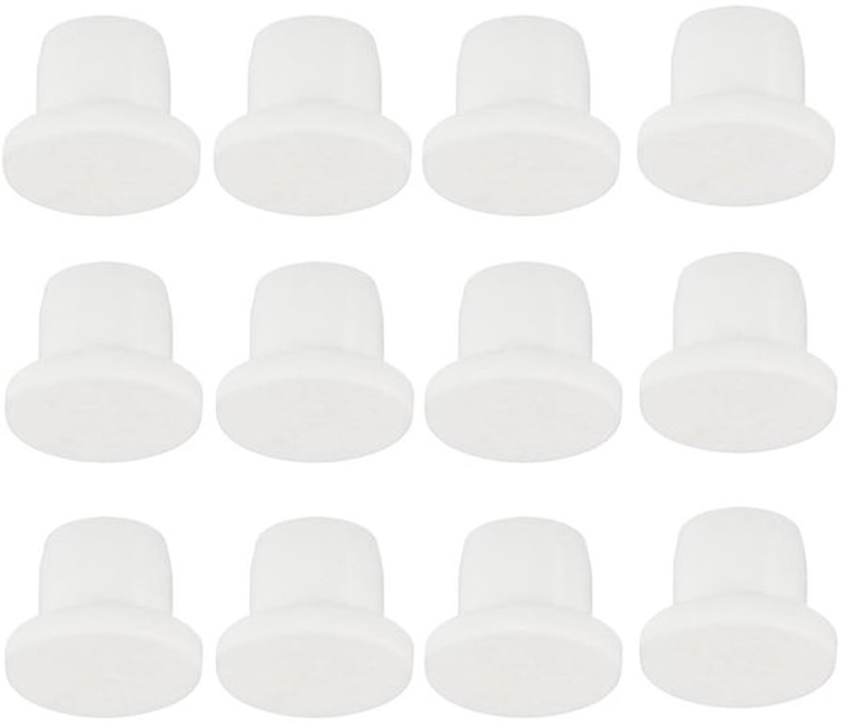 Hole Plug 12 Stuks - Siliconen Stopper - Flexibele Stopper - Zachte Stopper - Voor 9-10mm Gat - Wit
