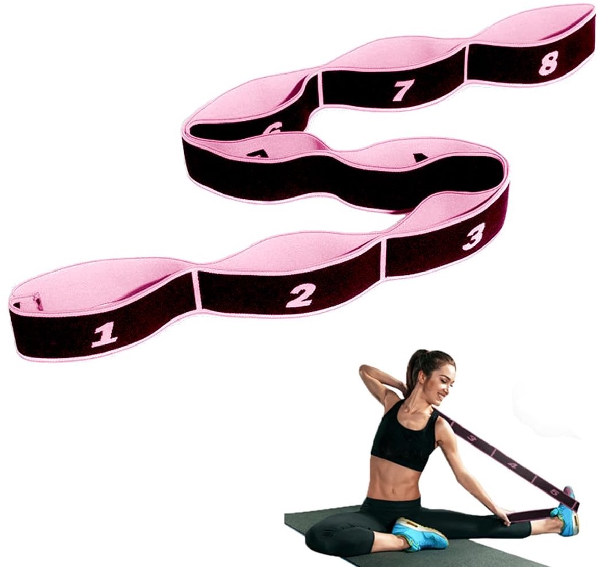 Solidchoice - Yoga Stretch Band met 8 Intensiteitsniveaus