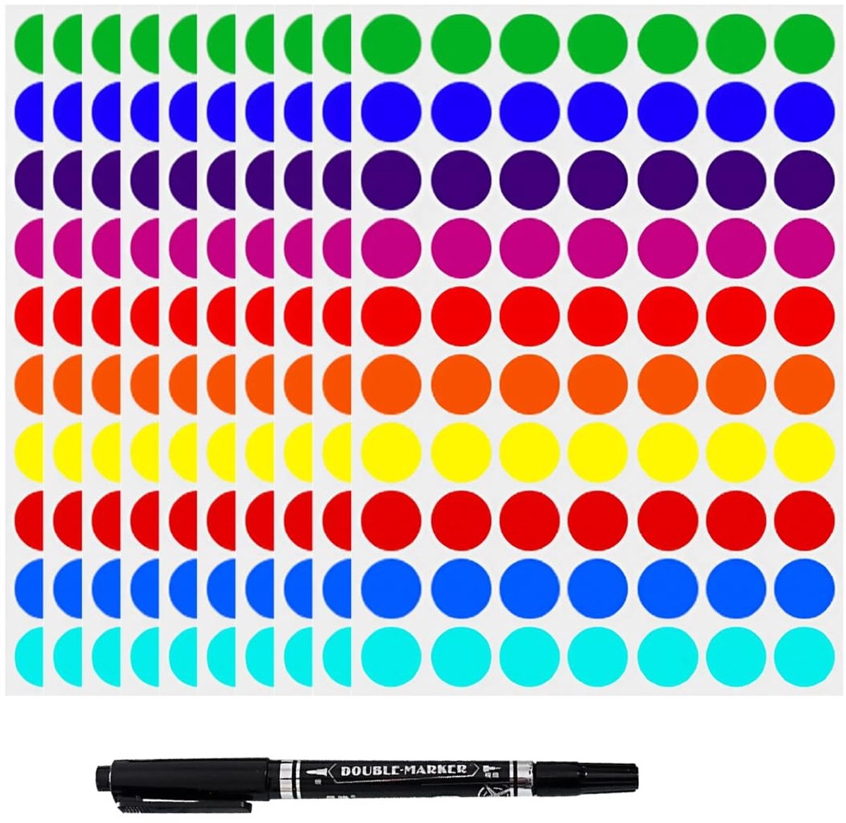 Solidchoice - Set van 700 Zelfklevende Stickers in Diverse Kleuren