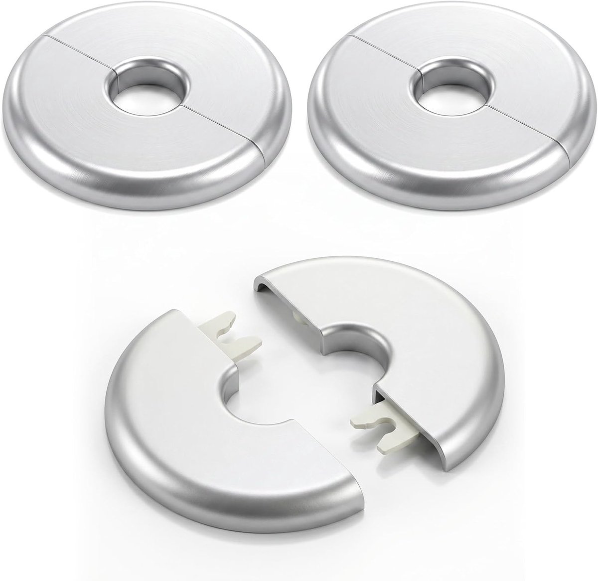 Sanitair cover platen 3 stks - zilver ABS rozet plaat - muur split flens 16.5mm - eenvoudige installatie - ShopVlot