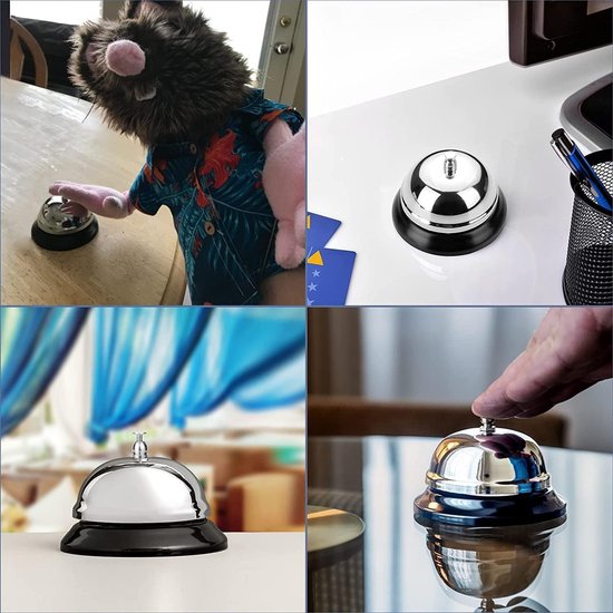 Counter Bell - RVS handbediende bel - aandacht oproeper - ideaal voor ontvangstgebieden - ShopVlot — afbeelding 3