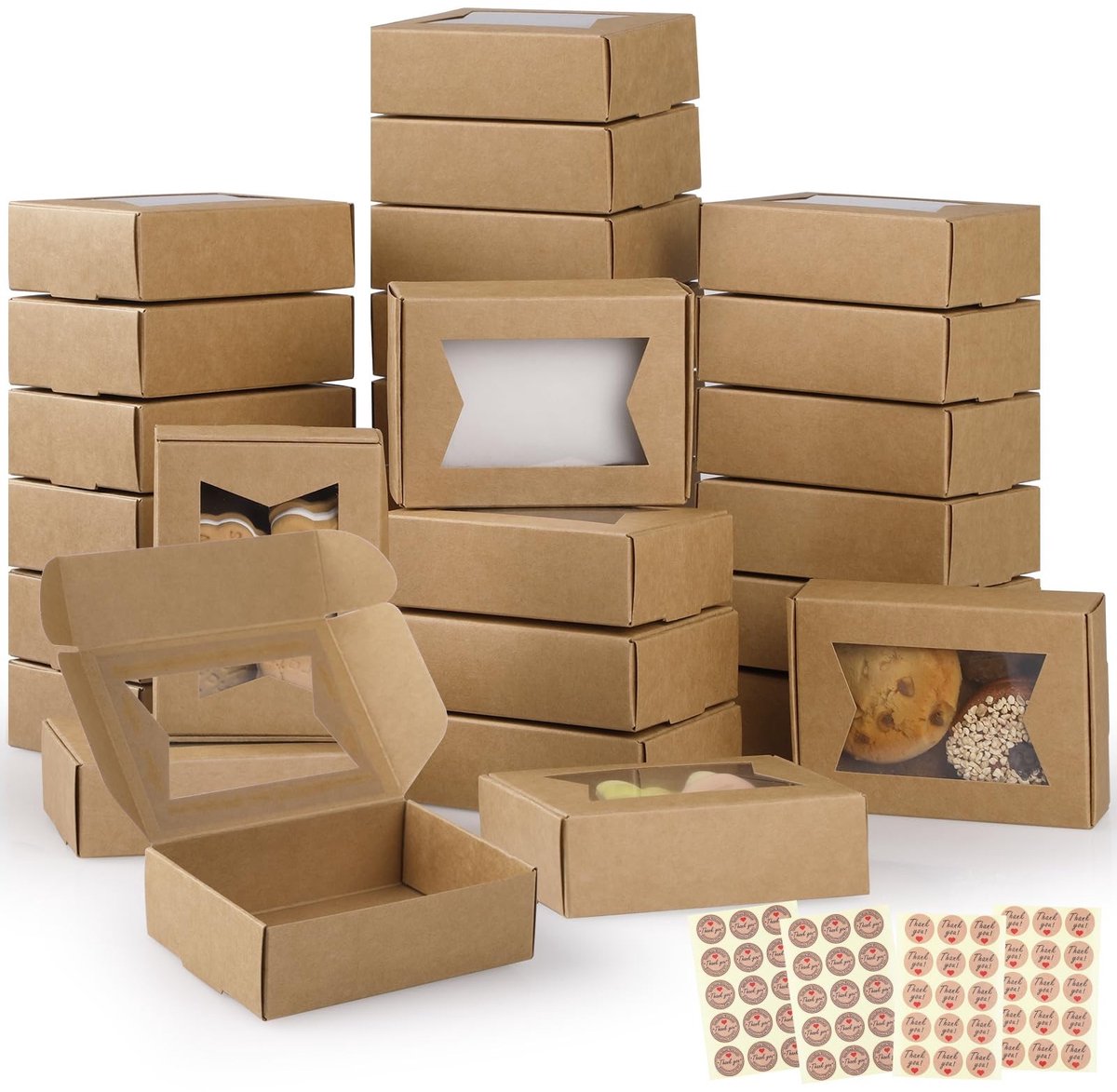 Solidchoice - 40 Mini Kraft Papieren Dozen voor Cadeaus en Decoraties