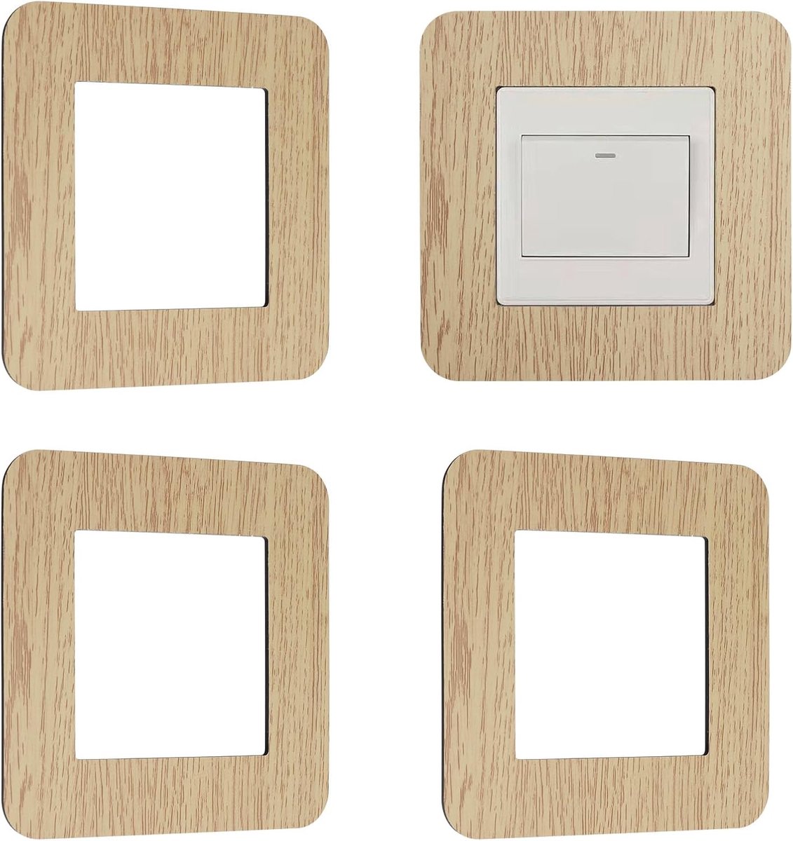 lichtschakelaar omhulsel 145mm - houtnerf design - lichtgeel - decoratieve bescherming - ShopVlot