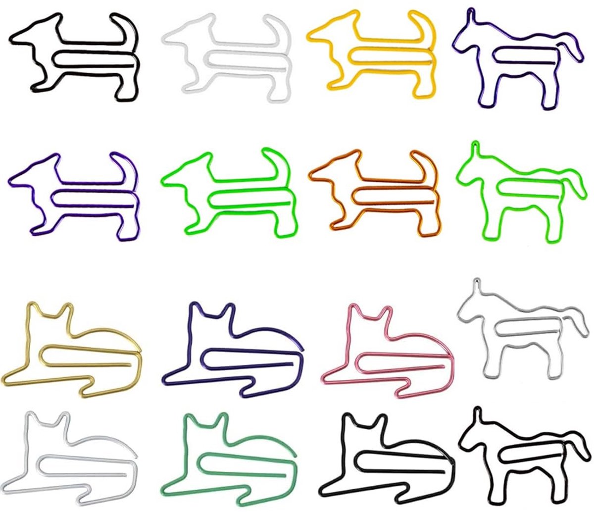 Solidchoice - Set van 36 Metalen Boekmerk Paper Clips in Hondvorm