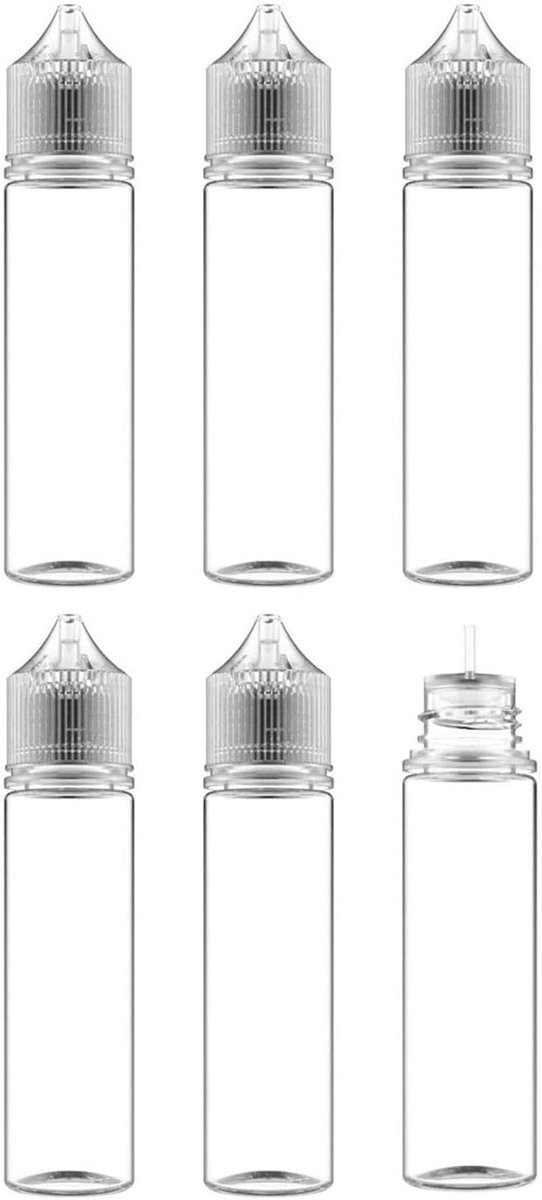 Flüssigkeitsflasche 6 x 70 ml - flexibele flessen - transparant - ideaal voor vloeibare huisdieren - ShopVlot