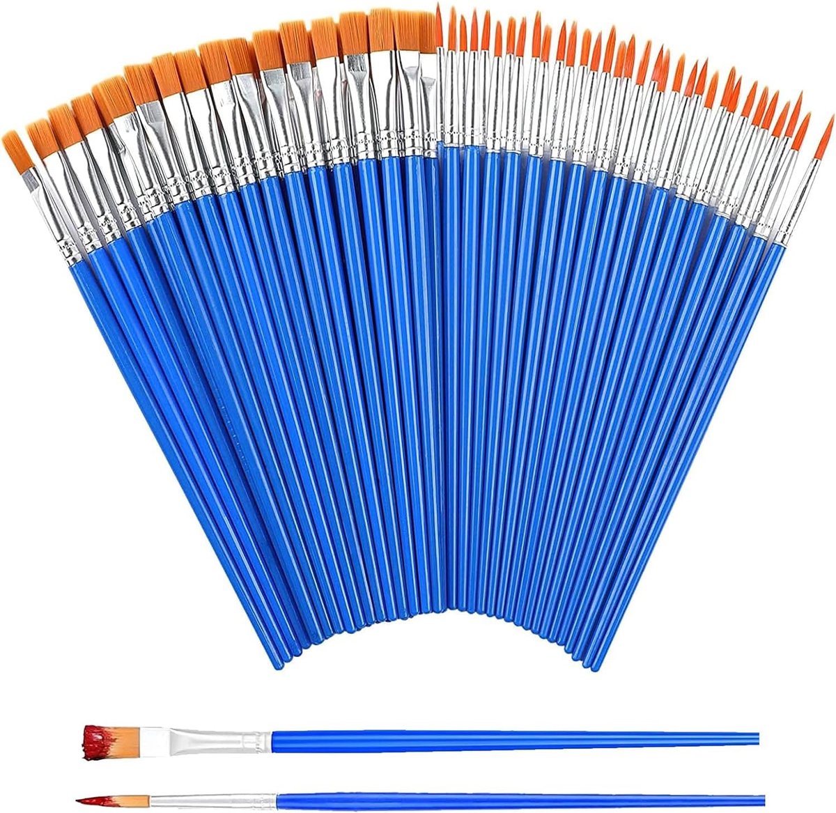 Kwastenset 40-delig - nylon haren - ideaal voor acryl en olie schilderen - ShopVlot