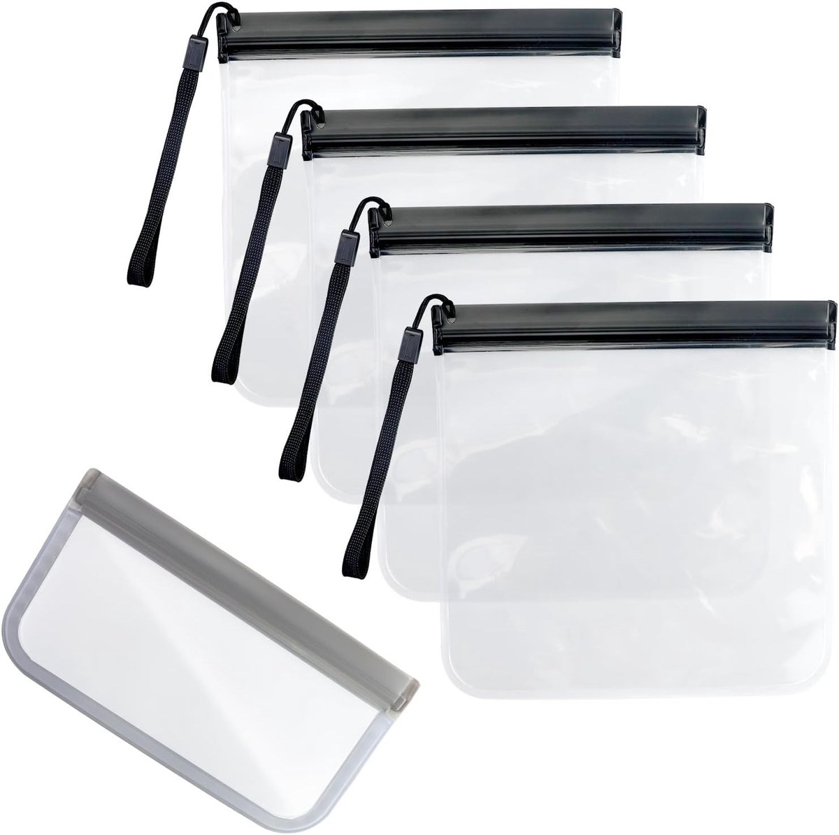 Doorzichtige Toilettas - Zwart - 20 x 20 cm - Waterdichte en Lekvrije Handbagage - Voor Reizigers
