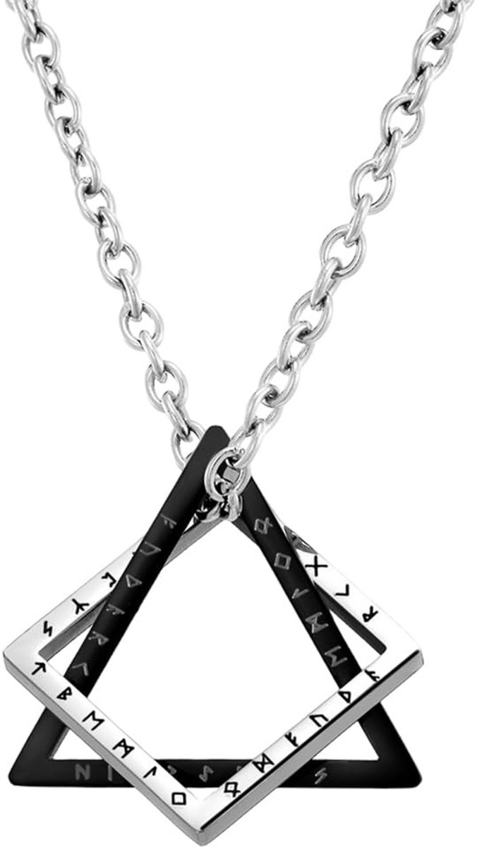 Solidchoice - Geometrische Herenketting van Roestvrij Staal - Persoonlijk Cadeau