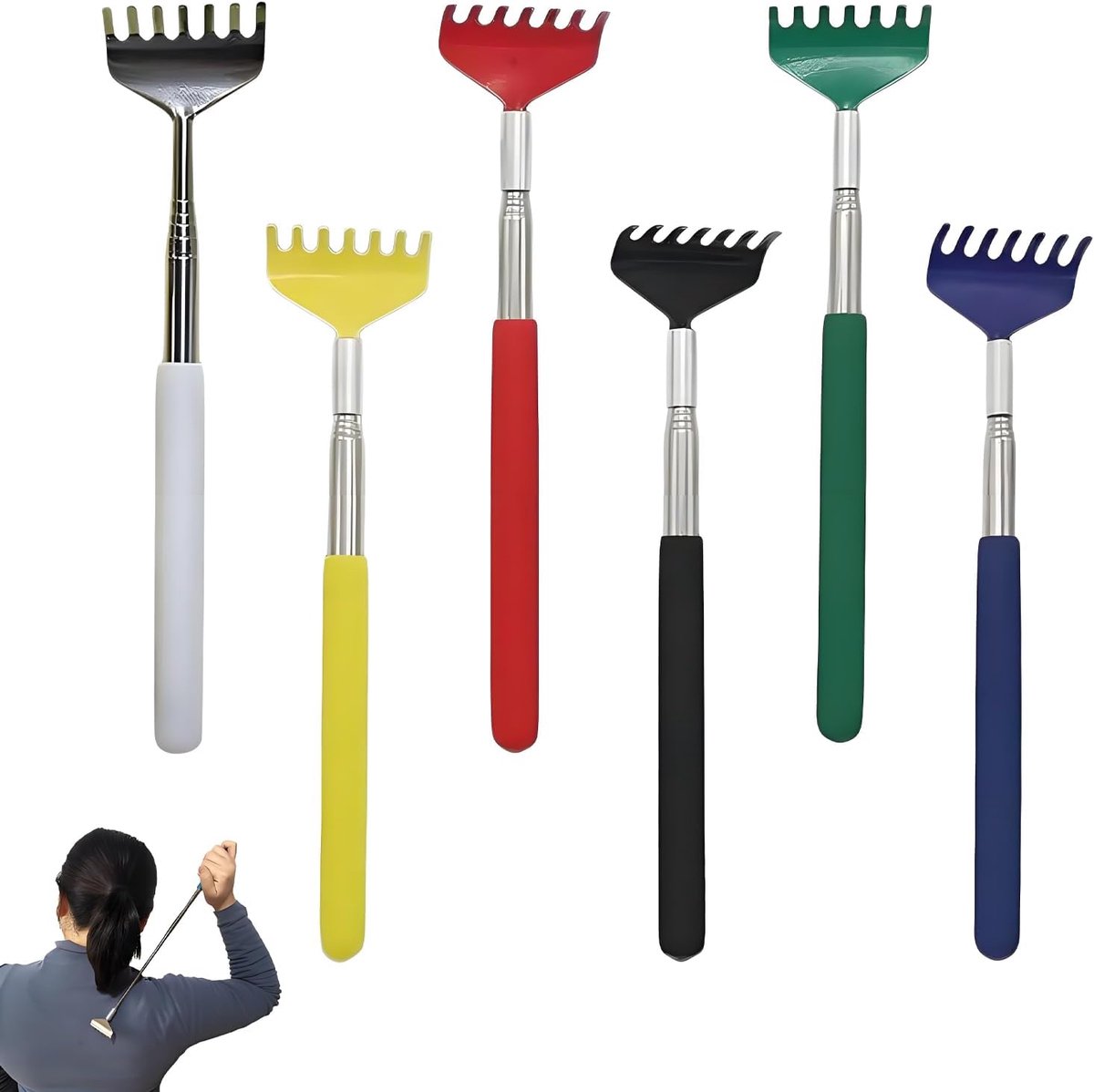Uittrekkbare rugschrapers 20-68 cm - roestvrijstaal - compact en draagbaar - ideaal voor rugmassage - ShopVlot