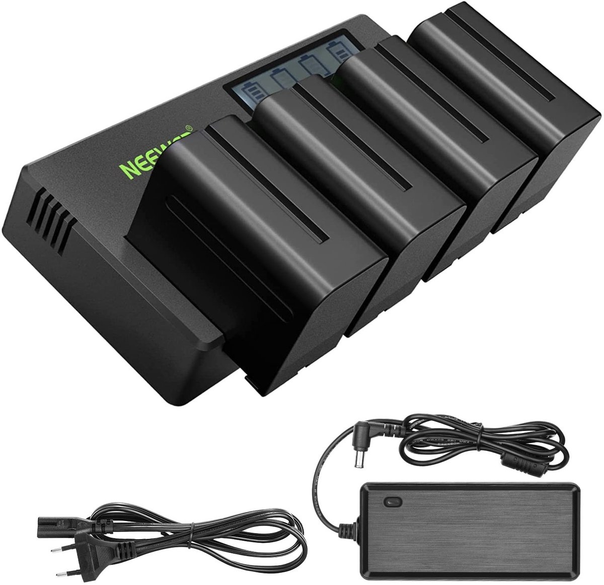Solidchoice - 4 Pack Vervangende NP-F970 Batterijen met Oplader