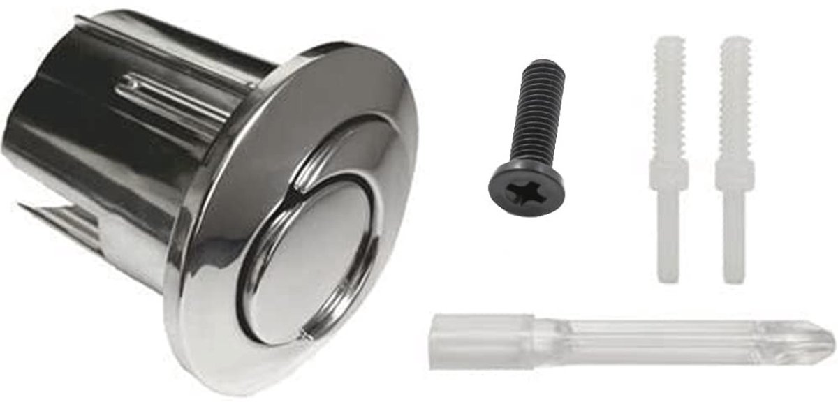 Drukknop Toilet - Spoelknop - Toiletreservoir Reparatie - Halve Maan Stijl - Kort Lichaam - Chroom