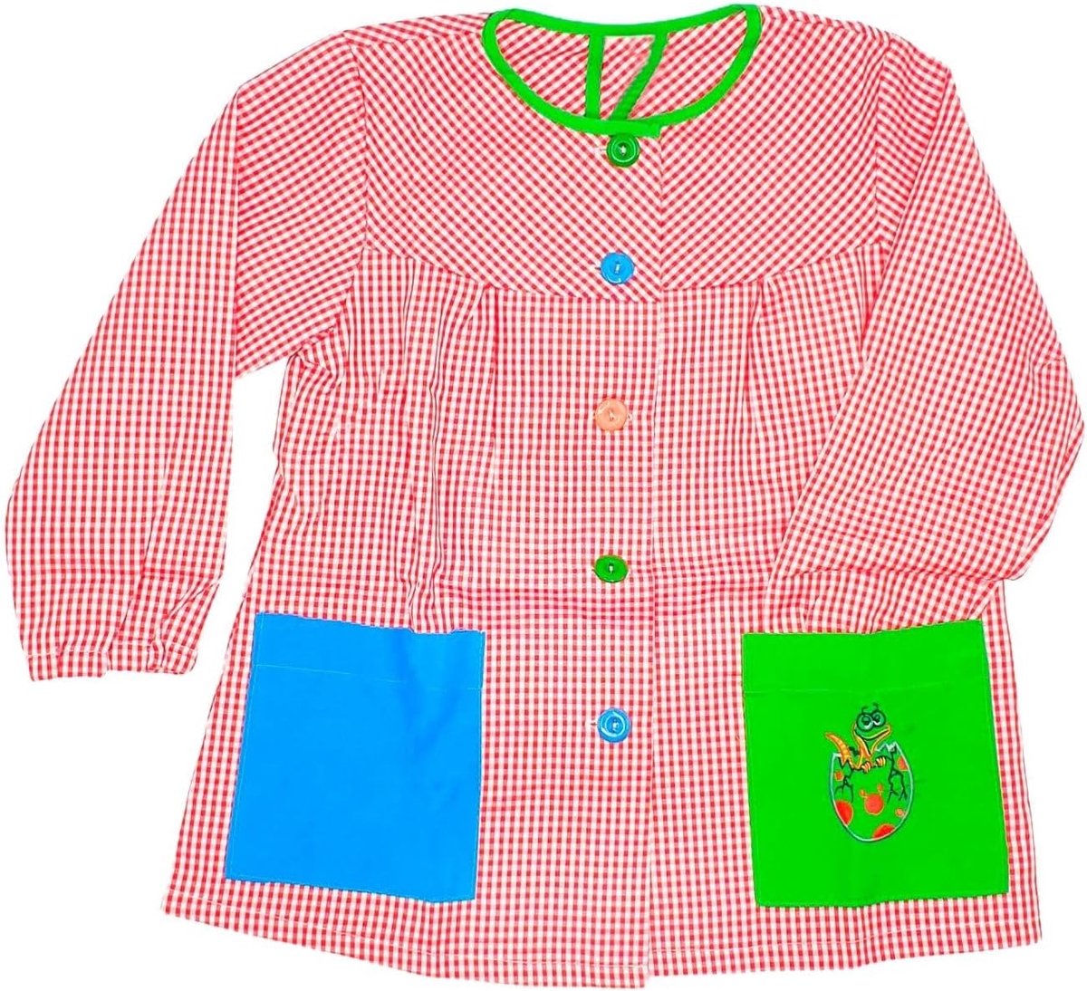 Children's Apron for School. Kindergarten Bathrobes, Baby Poncho with Buttons for 0pvang and School. Checked Kids - ShopVlot