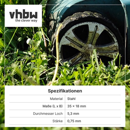vhbw 9x vervangingsmesjes, vervanging voor Gardena 4087-20, 04087-00.701.00 voor grasmaaiers – vervangingsmesje zilver, staal — afbeelding 5