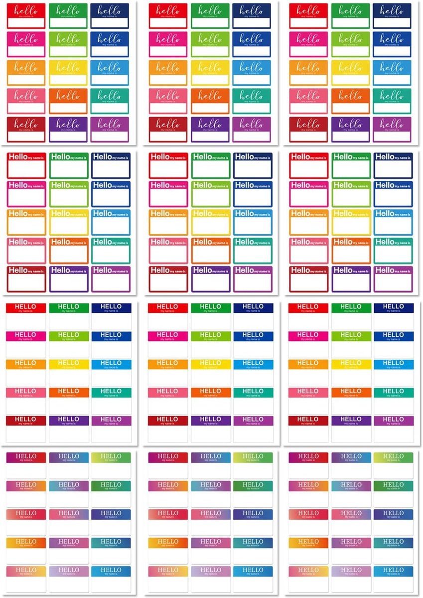 Multifunctional Labels for Office, Rainbow Name Stickers, Multicoloured Stationery Labels, Suitable for Theme Parties - ShopVlot