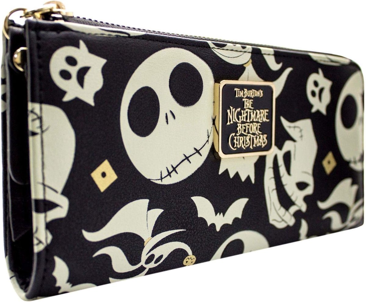 Nightmare Before Christmas Jack Oogie And Zero Wallet Handbag Black - ShopVlot