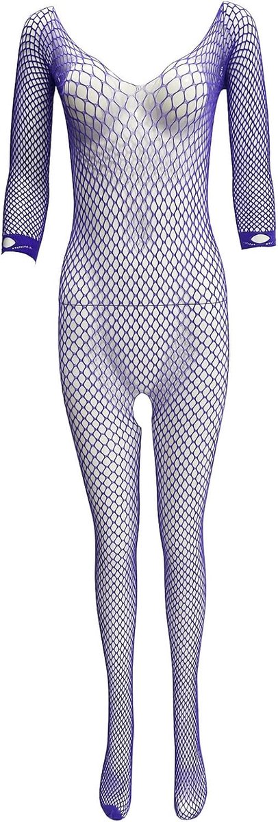 ZUYPSK Women's Net Body Ouvert Catsuit Transparent Bodystocking Full Body Suit Overalls with Fishnet Tights Open - ShopVlot
