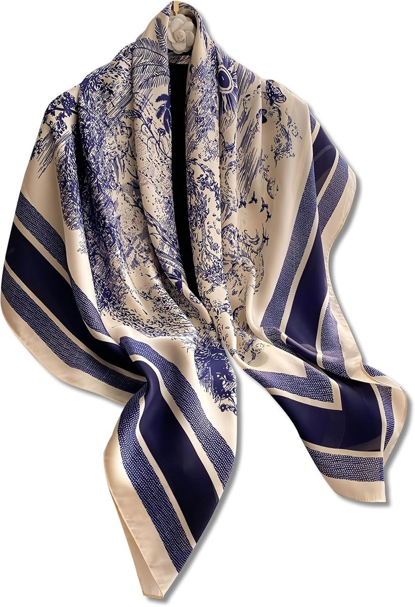 LumiSyne Silk Scarf Women Square Scarf Flower Tree Printed Animal Pattern Satin Head Scarf Neck Scarf Bandana Scarf - ShopVlot