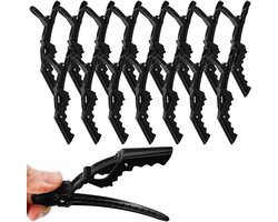 MOLIMOLI Hair Clips, 15-Piece Section Clips Barber, Black, Crocodile Hair Clips, Barber Supplies for Styling - ShopVlot