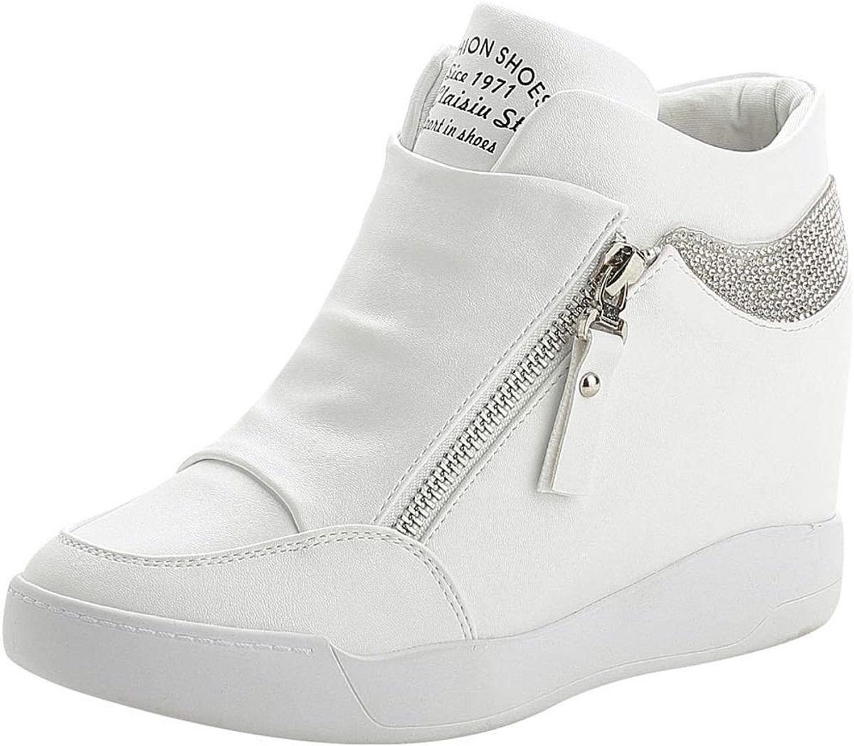 rismart High-top Women's Hidden Wedge Sports Shoes Fashion Boot - ShopVlot