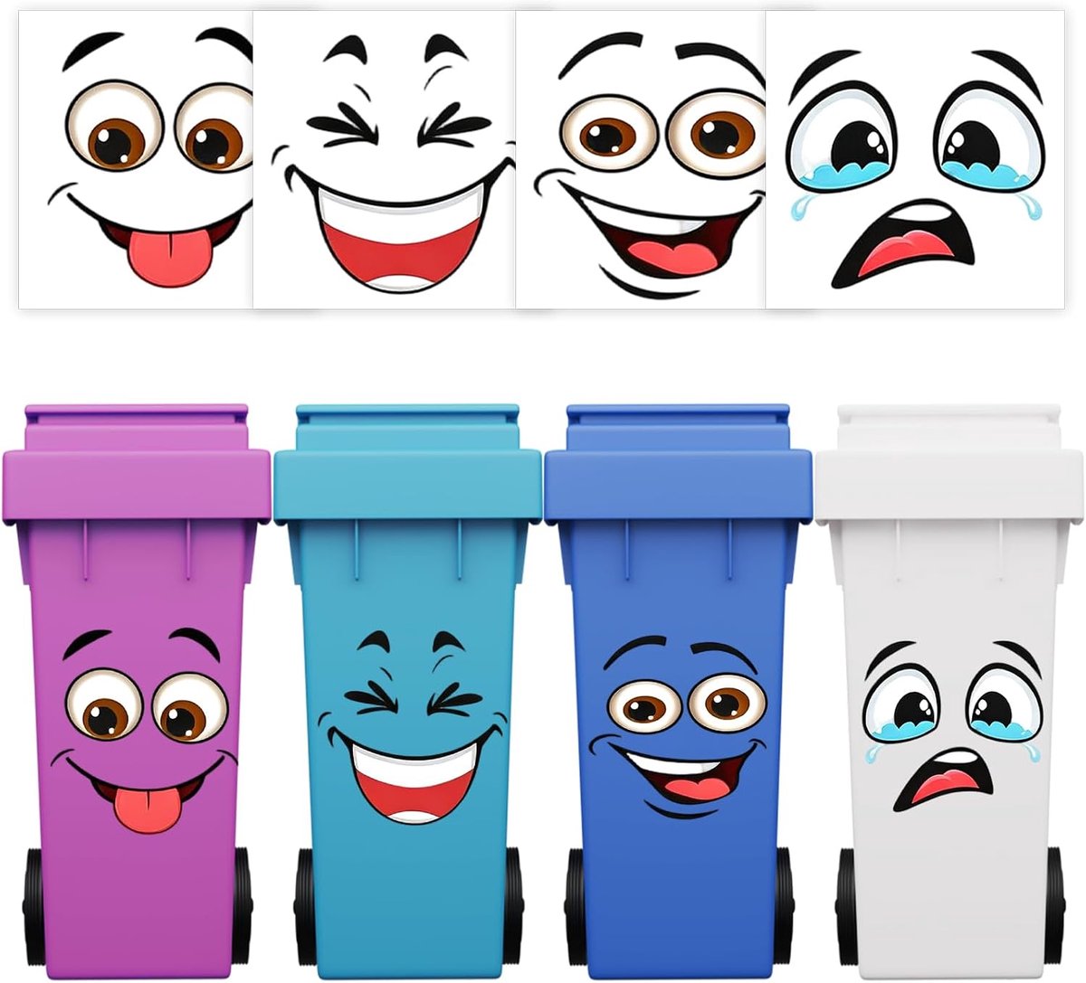16 stuks weerbestendige vuilnisbakstickers, vuilnisbakstickers, stickers voor vuilnisbakken, zelfgemaakte - ShopVlot