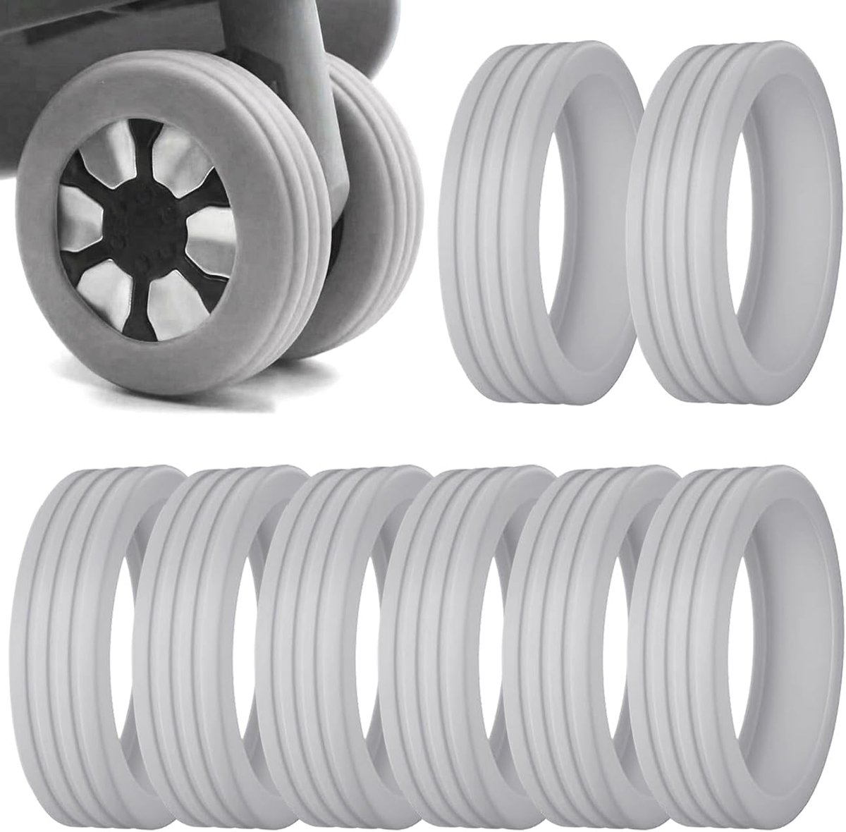 Luggage Wheel Covers, Silicone Silent Protection Cover, Cabin Luggage, Suitcase, Wheel Protectors, Luggage Roll Cover - ShopVlot