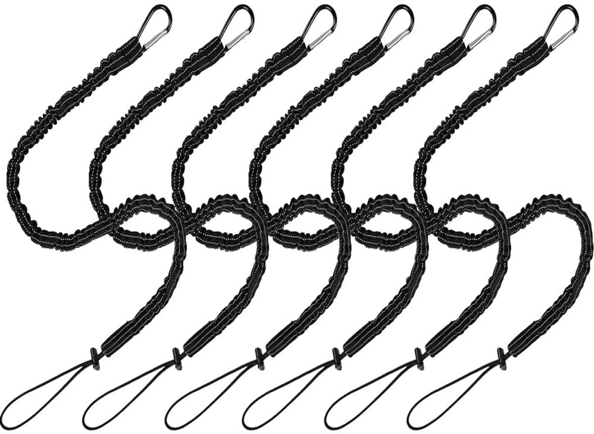Pack of 6 Tool Protection, Elastic Safety Cable with Carabiner for Fall Protection and Fall Protection in Height - ShopVlot