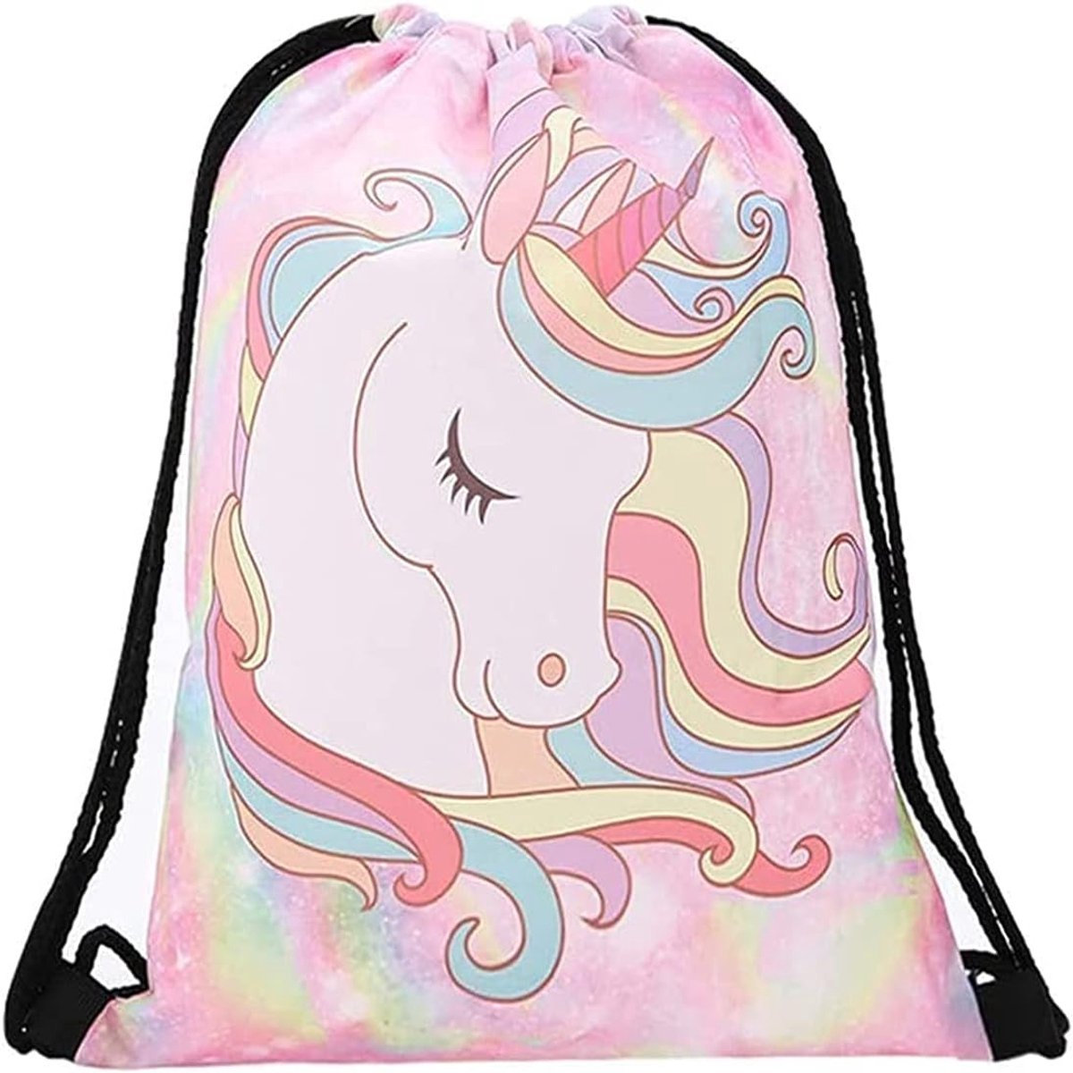Drawstring Backpack Bag for Girls Unicorn Sports Shoulder Bag Gym Bag Ultralight Sports Bag Unisex Print Canvas Bag - ShopVlot