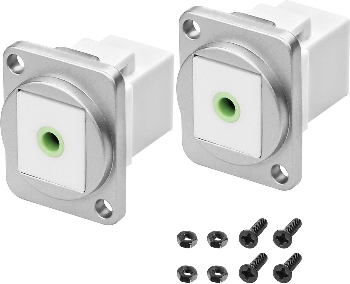 MEIRIYFA 3.5mm 1/8 Stereo D Type Panel Mount Plug Bushing to Bushing Straight Through Panel 1/8 TRS Coupling for - ShopVlot