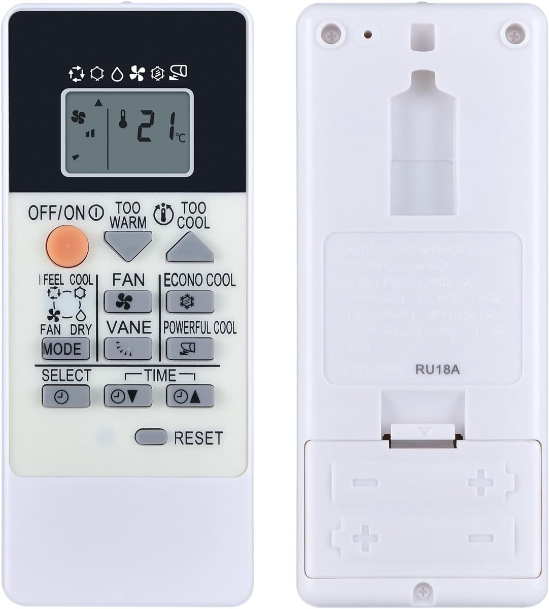 RU18A Air Conditioning Remote Control Suitable for Mitsubishi Compatible with Mitsubishi MSZ-DM25VA MSZ-HJ35VA - ShopVlot
