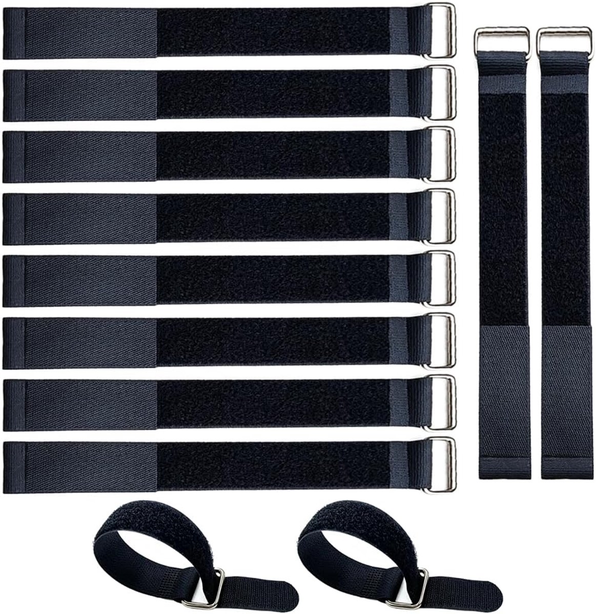 Klittenband met gesp, 10 stuks, herbruikbare kabelbinders, klittenbandsluiting, klittenband, klittenband - ShopVlot