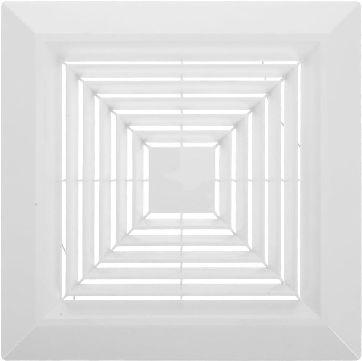 Afvoerventilatorafdekking voor badkamer, kunststof, wit, vierkant ventilatierooster, reserveafdekking - ShopVlot