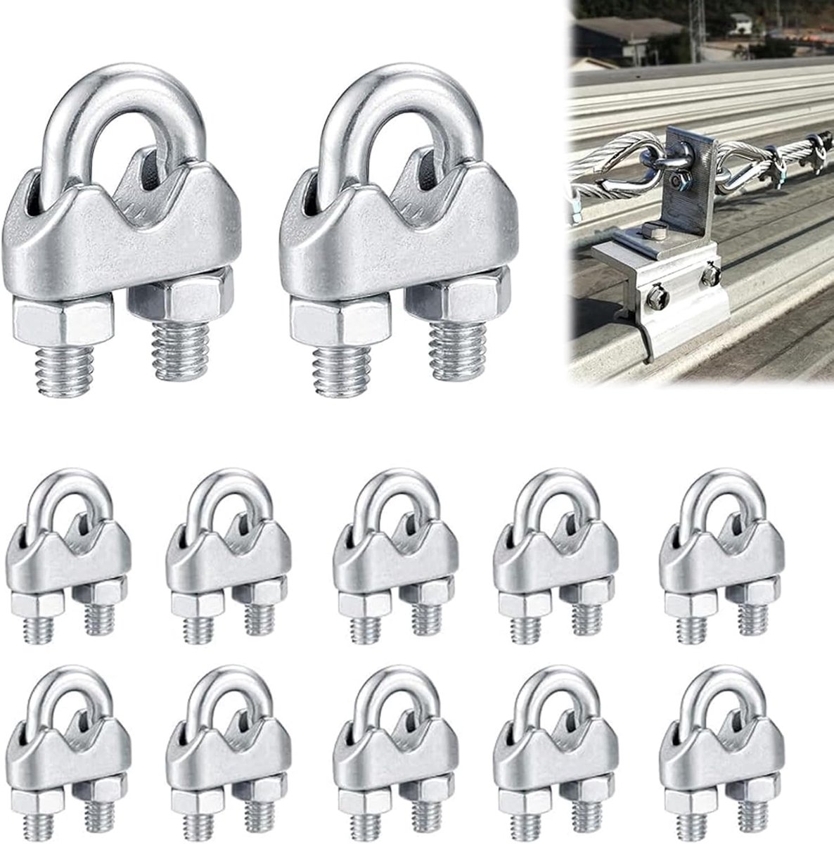 12 Pieces M3 Cable Clips, 6 mm Wire Cable Clamp, Stainless Steel 304 Cable Clamp, Stainless Steel Bracket Clamps with - ShopVlot