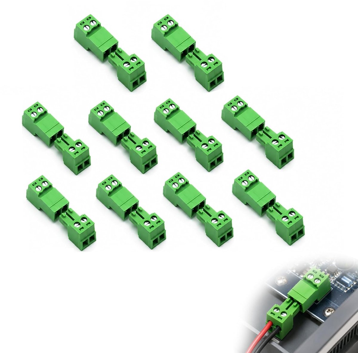 Zolara 10 stuks bipolaire schroefklemmen 3,81 mm, plug-in naald, PCB-connector, 2 pinnen om in te steken - ShopVlot
