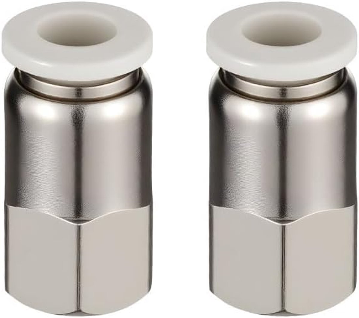 2pcs OD push to connect fittings, 1/2" female PT wire 6mm nickel plated copper, air hose fittings push pneumatic - ShopVlot