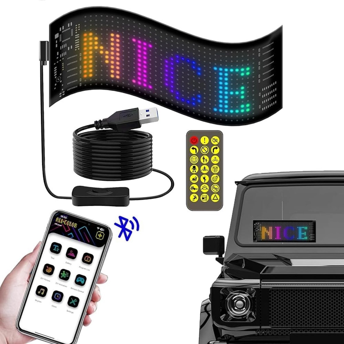 Solidchoice - Flexibele LED Display met Bluetooth App Control