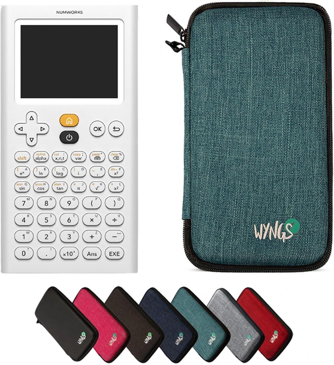 Grafische rekenmachine NumWorks incl. WYNGS beschermhoes - turquoise - krachtige prestaties - ideaal voor school - ShopVlot