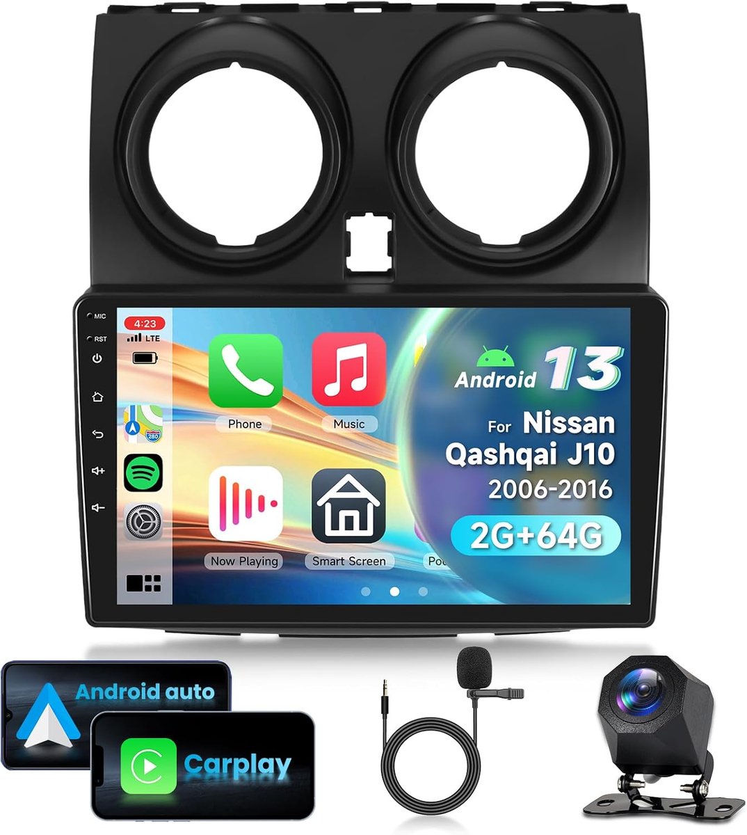 Car Radio 9 inch - 2G 64G - CarPlay, Android Auto - GPS en Bluetooth - ShopVlot