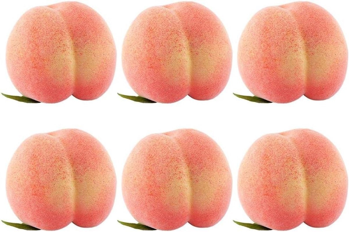 Kunstmatige Perziken - Schuim Fruit - Huisdecoratie - Realistisch Uiterlijk - 6 Stuks - Perzik