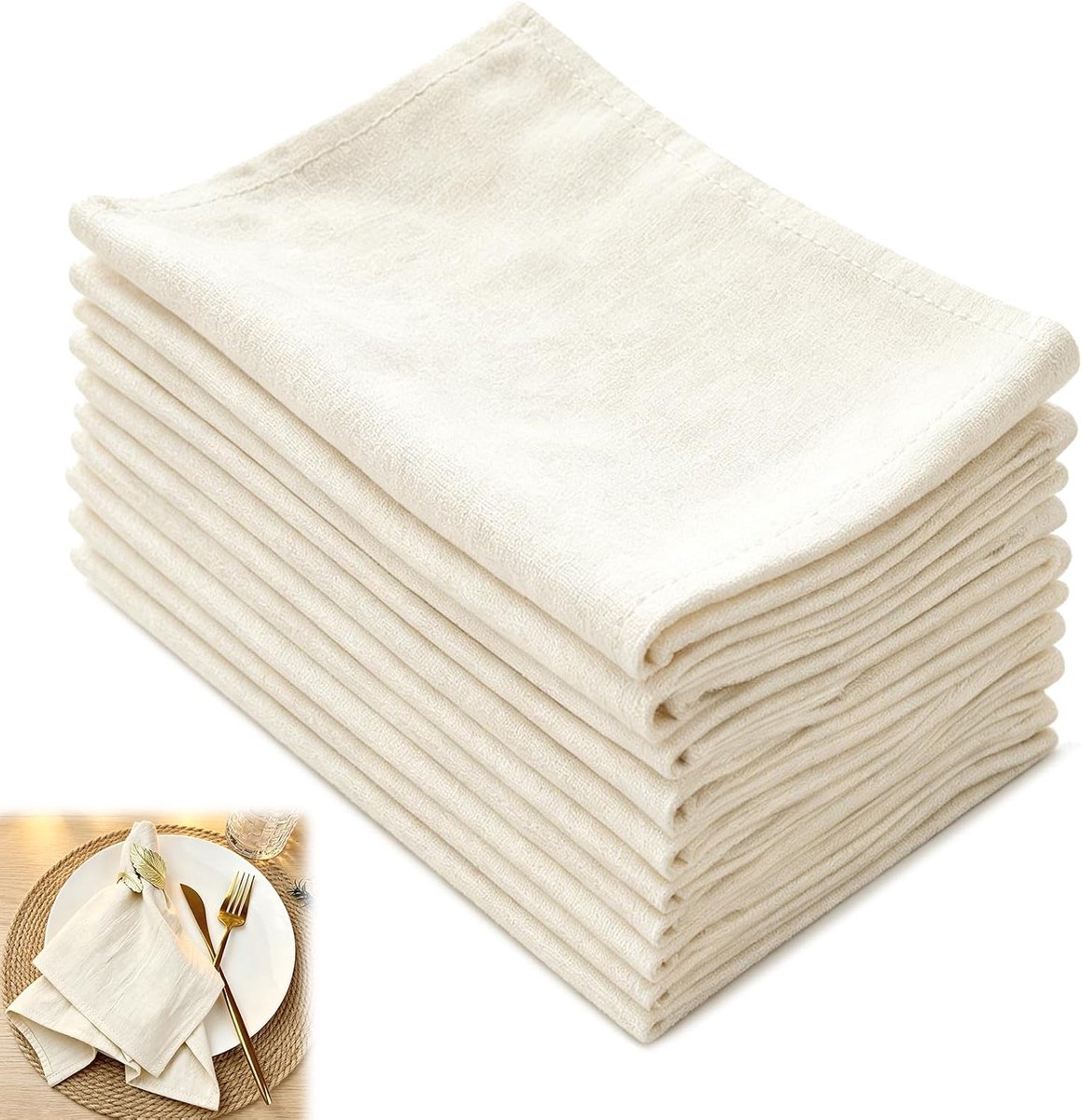 Stoffen servetten 40 x 40 cm - linnen - wasbaar - perfect voor bruiloften - ShopVlot