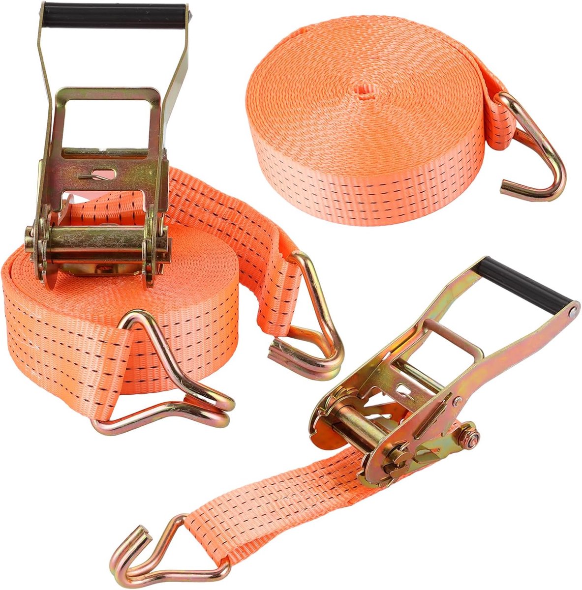 Lashing straps 3 kg - 6 m x 50 mm - oranje - voor veilig transport van goederen - ShopVlot
