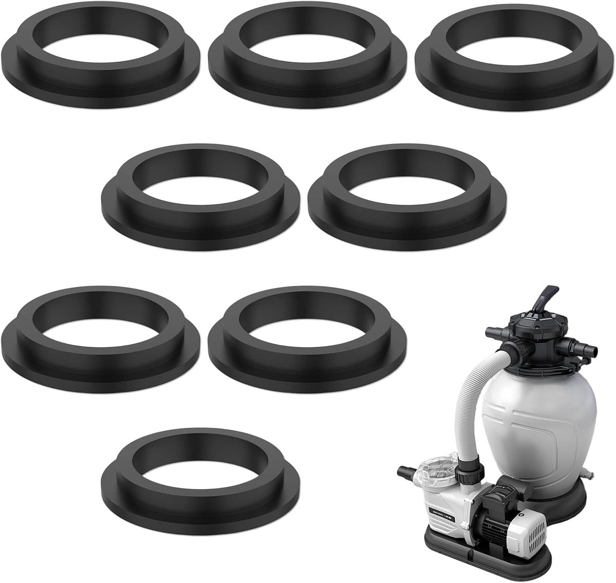 O-ringen voor zandfilterpomp - set van 8 - duurzaam en waterbestendig - eenvoudig te installeren - ShopVlot