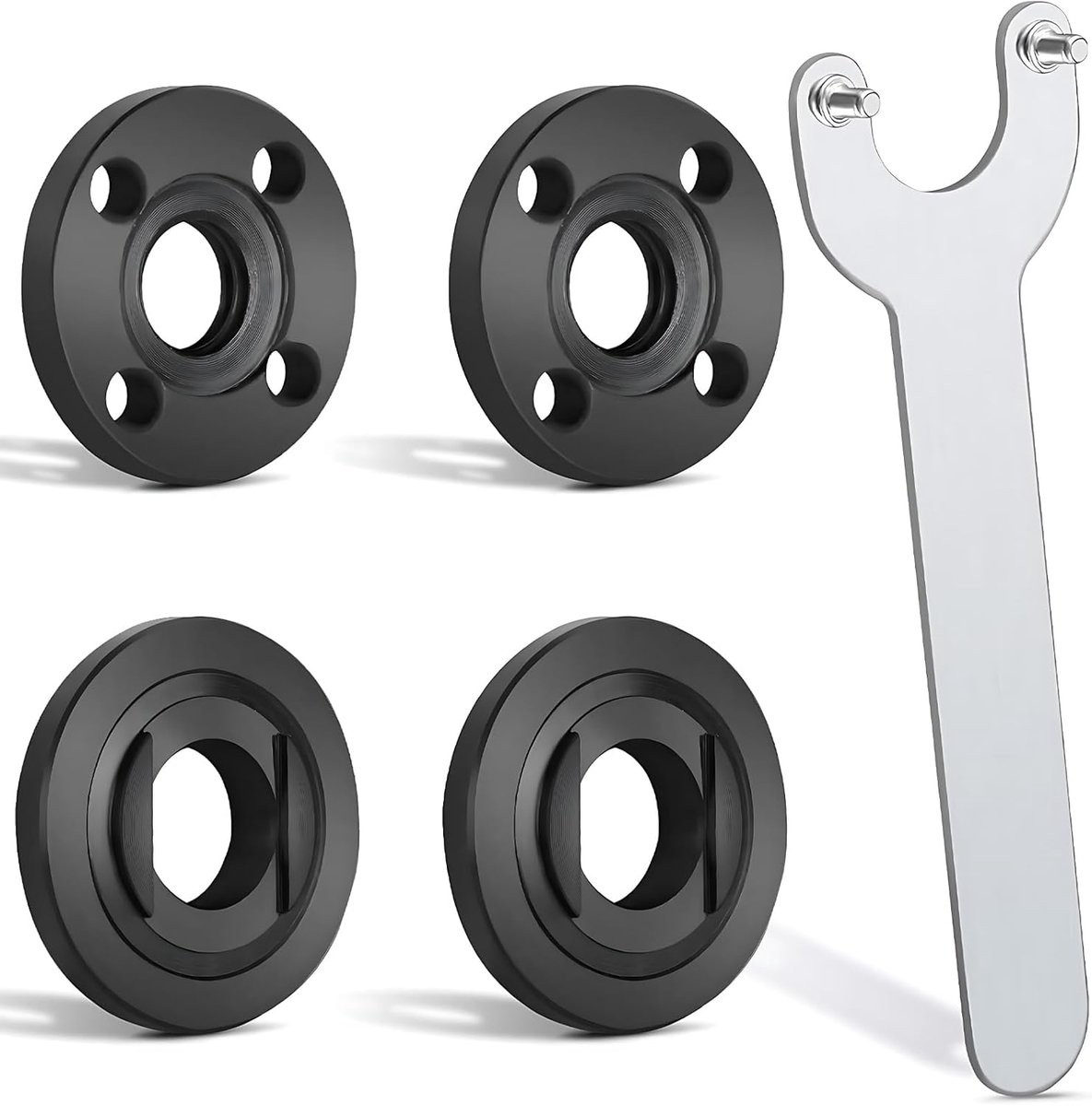 4 Pcs Replacement Parts for Angle Grinders Accessories with 125mm Flex Wrench, Flange Wrench, Grinding Wheel Flange - ShopVlot