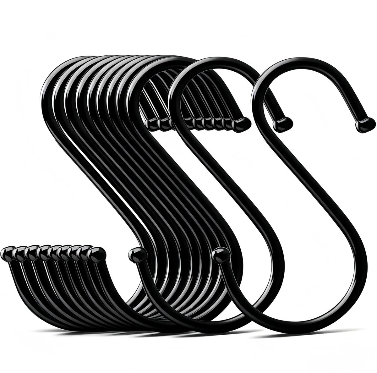 10-Pack S-shaped Hooks, Multifunctional S Hooks, S-Hook Stainless Steel for Bathroom, Bedroom, Office and Kitchen - ShopVlot
