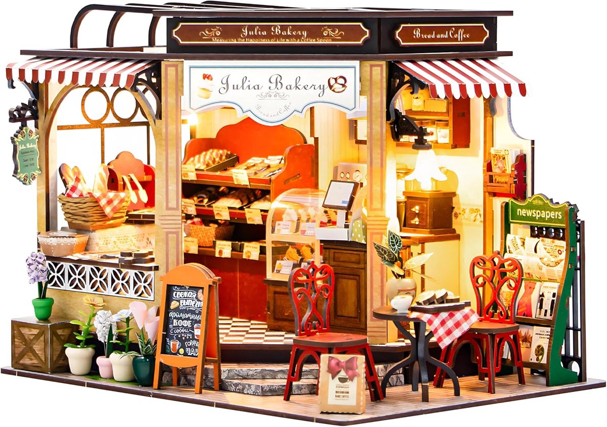 CUTEBEE Book Nook Kit - DIY Dollhouse Miniature House Kit for Adults to Build Model Craft Kits 3D Puzzle Wooden - ShopVlot