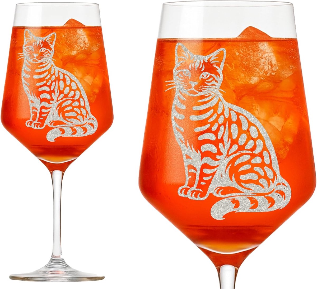 Exoda Valhalla 1x Wine Glass Bengal Cat Engraving 350 ml Dishwasher Safe for Cozy Evenings with Friends and Cat Lovers - ShopVlot