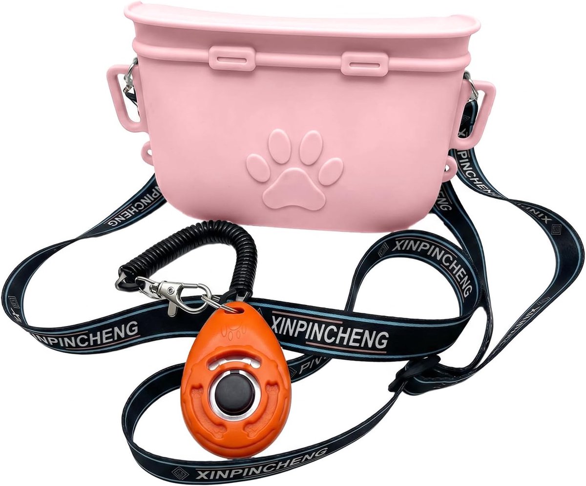 Snackzak voor honden, voederzak, hondentraining, lichtgrijs, praktische voerzak voor hondentraining en onderweg - ShopVlot