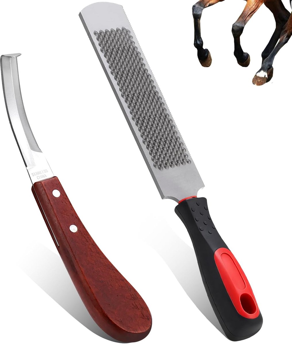 Raspa per zoccoli per cavalli - Lima per ferri di cavallo con coltello per zoccoli - ShopVlot