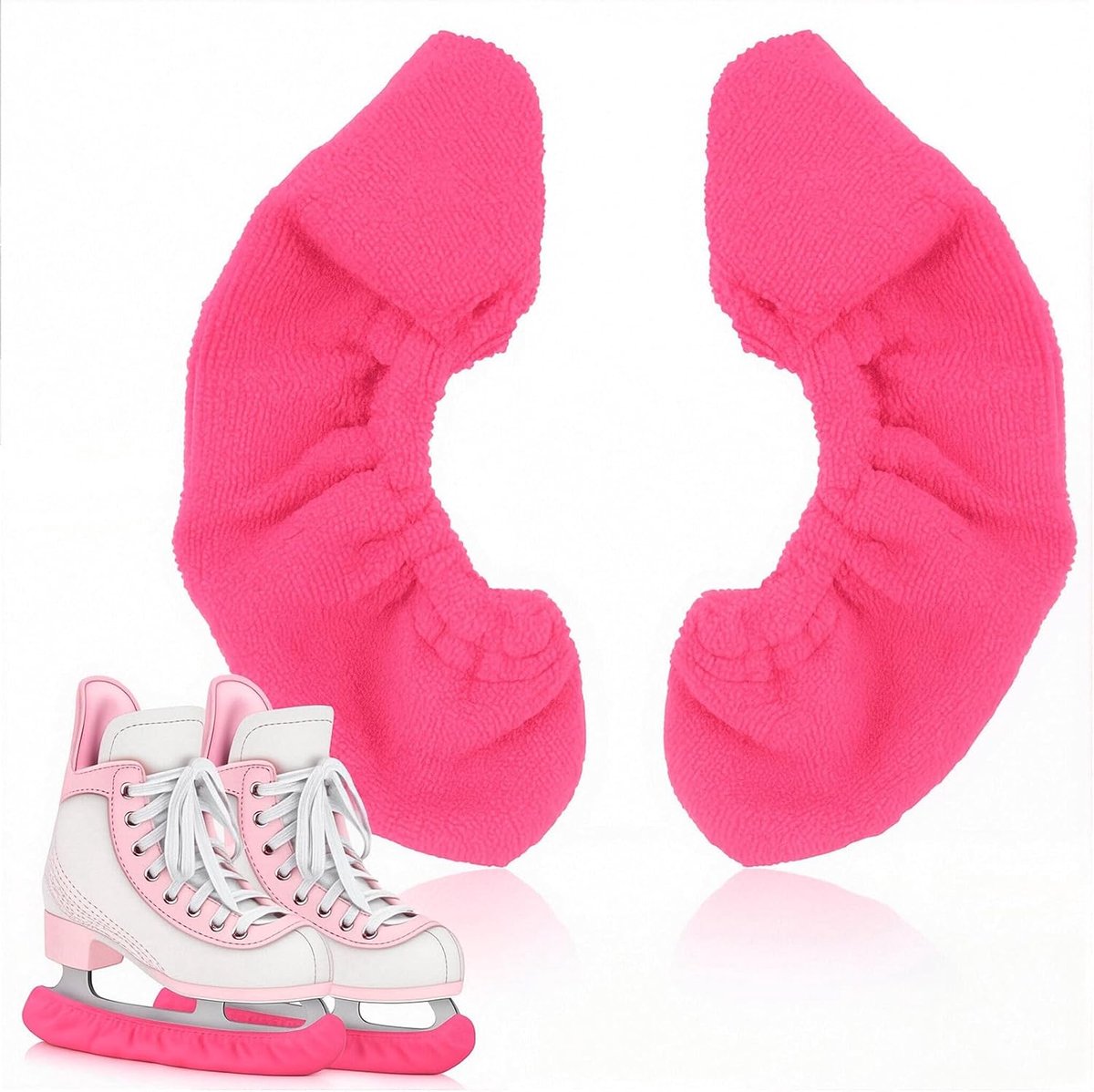 1 Pair Ice Skates Protectors,Pink Winter Skate Protectors,Elastic Ice Skating Protectors,Winter Sports,Ice Skates - ShopVlot