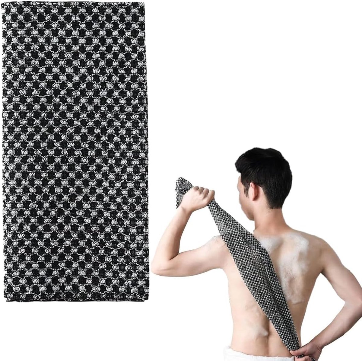 Japanse peeling voor de rug, lange peelinghanddoek voor de douche, lichaamspeelhanddoek voor lichaamsreiniging en - ShopVlot