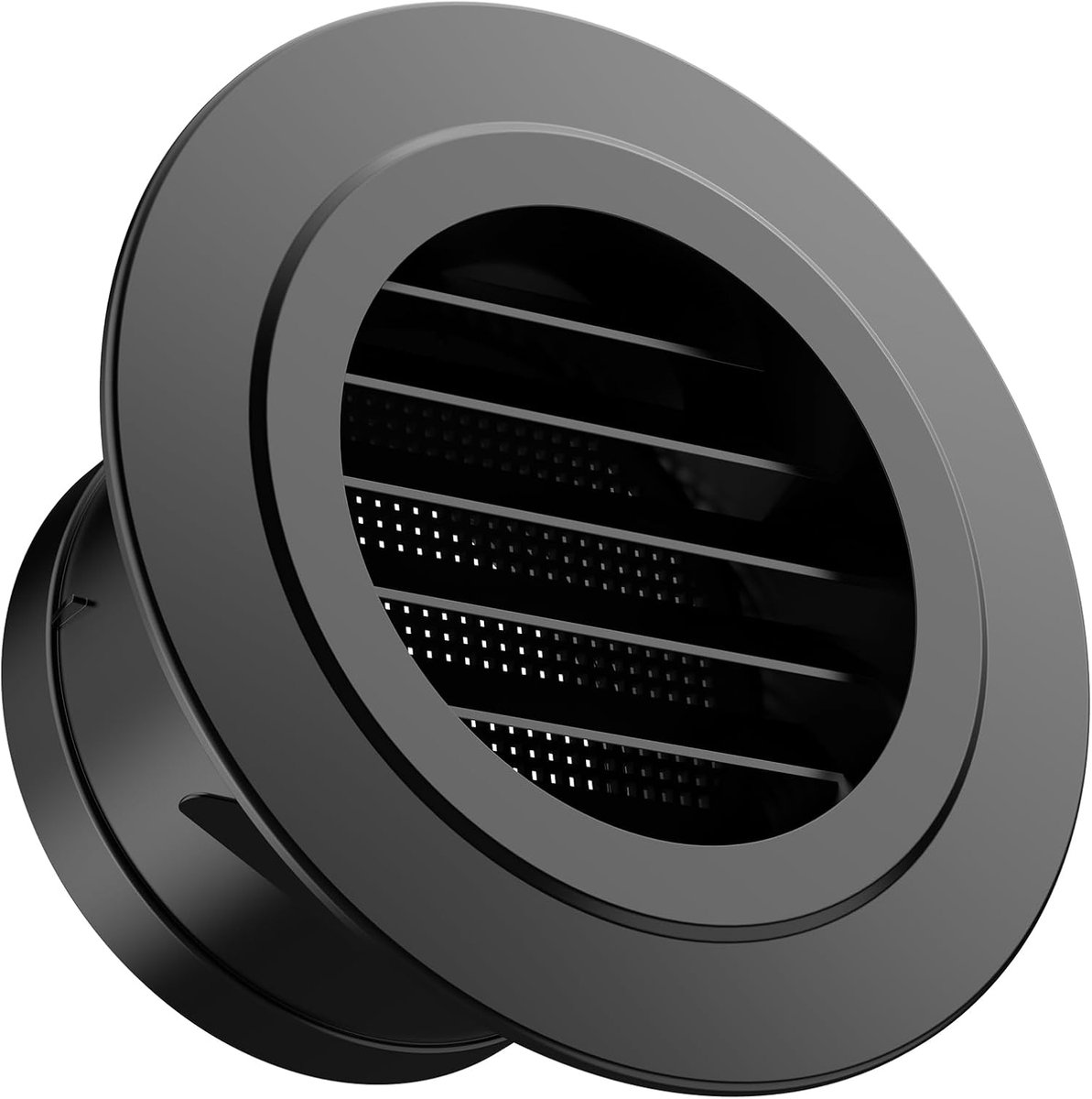 Hon&Guan 100mm Ventilation Grille Round with Insect Protection Fly Screen, Black Cover Ventilation Tube Ventilation - ShopVlot
